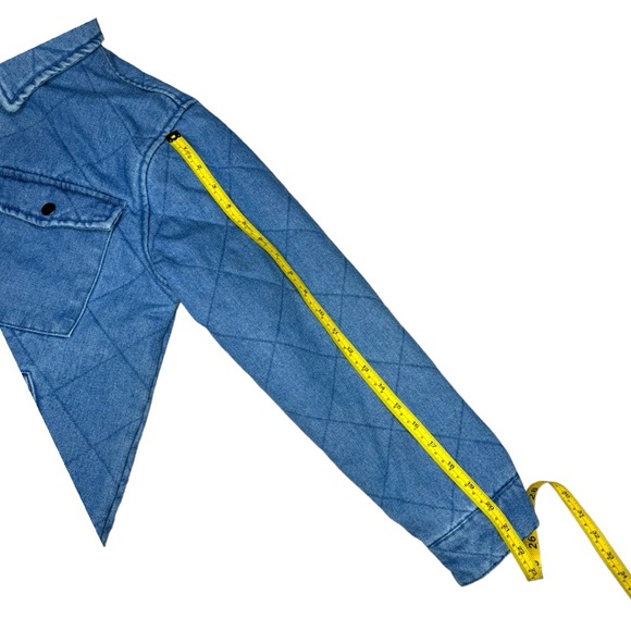 Denim blvd los angeles REGULAR WASH QUILTED DENIM SHACKET sz medium - Picture 6 of 10